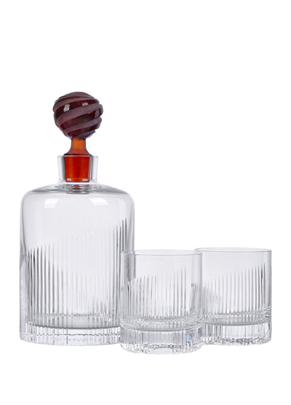 Beycam Gravity Crystal Glass Whiskey Bottle and Set of 2 Glasses - 1