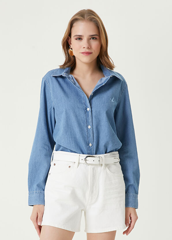 Beymen Club Mavi Logo Detaylı Gömlek - 4