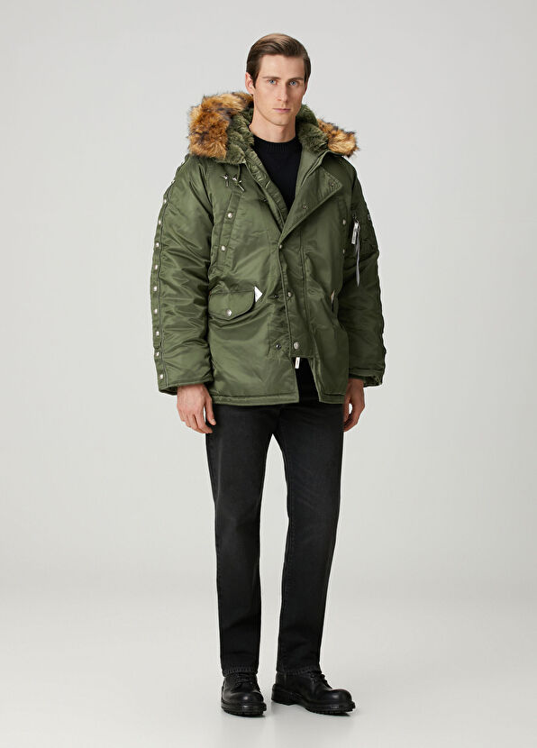 Alpha Industries Haki Kapüşonlu Parka - 2