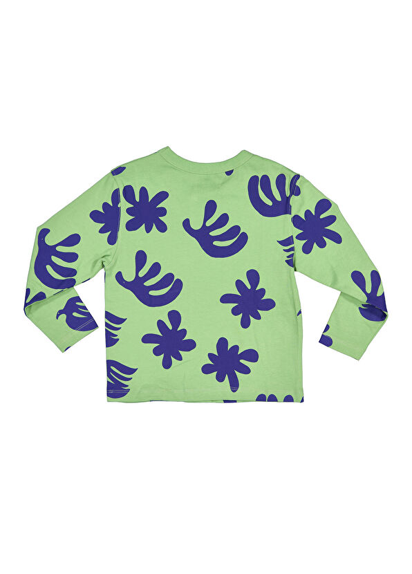 Lemon & Pie Printy Green Cotton Long Sleeve Unisex Kids T-shirt - 2