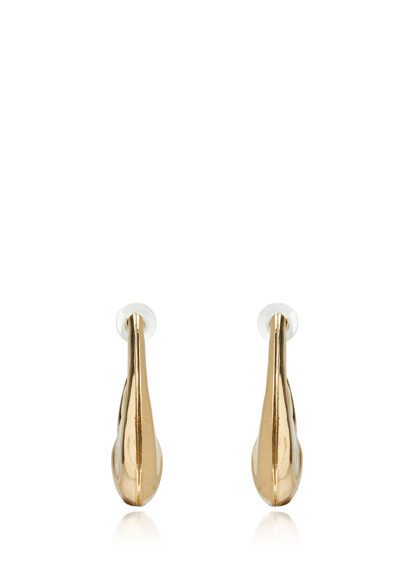 Beymen Club Gold White Enamel Women's Oval Earrings - 1