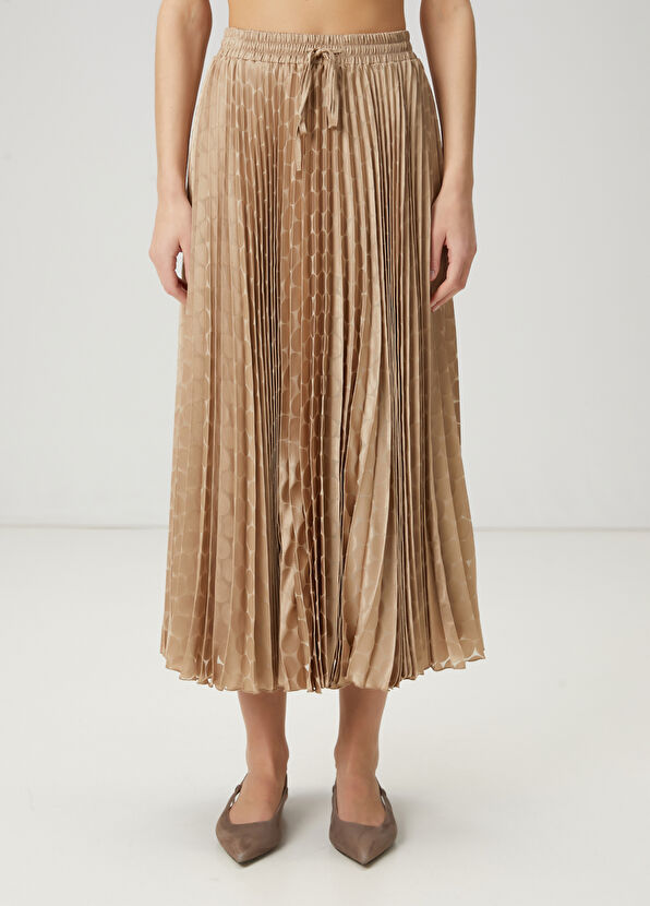 Beymen Club Bej Puantiyeli Midi Etek - 3