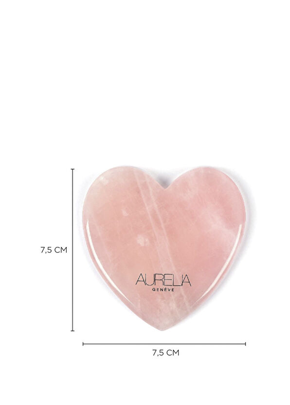 Aurelia Genève Yassı Kalp Şekilli Gua Sha Taşı - Pembe Kuvars - 3