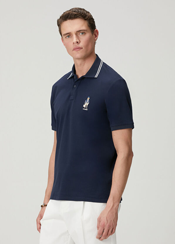 Beymen Club Comfort Fit Dark Navy Blue Clubby Pique Polo T-Shi - 4