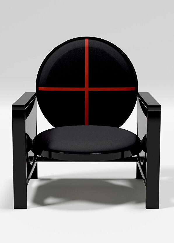 Wonderland Design Atelier Black Red Lacquered Wooden Armchair - 2