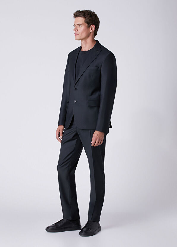 Beymen Club Black Pinstripe Pattern Wool Suit - 4