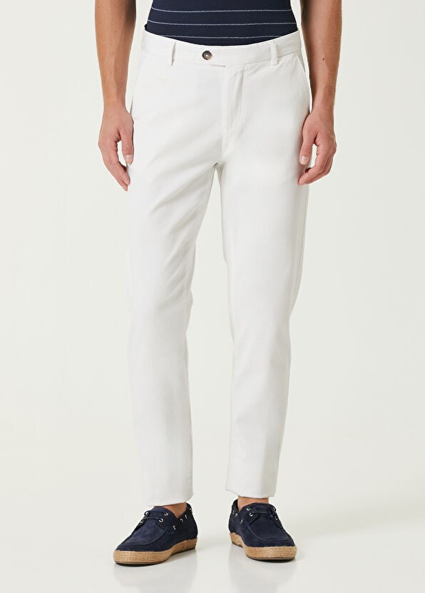 Beymen Club Slim Fit Beyaz Twill Pantolon - 2