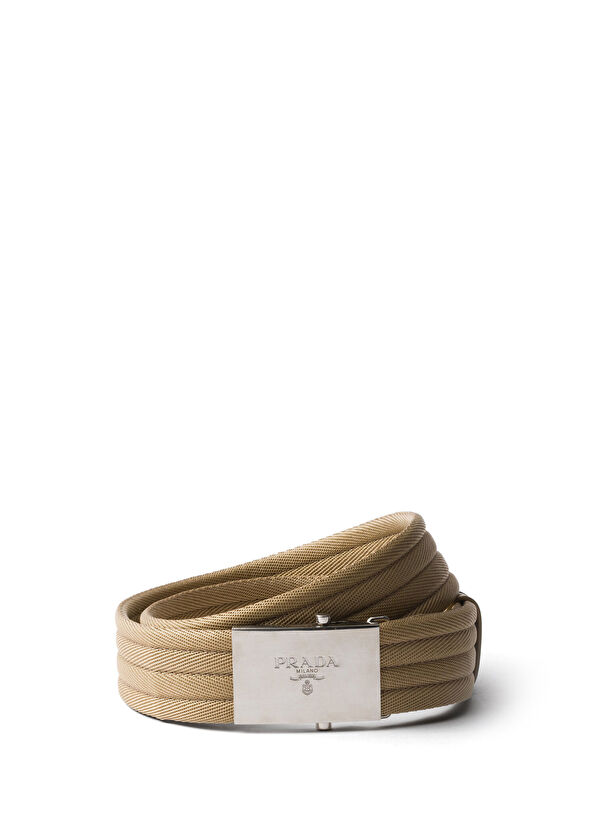 Prada Brown Fabric Men's Belt - 1