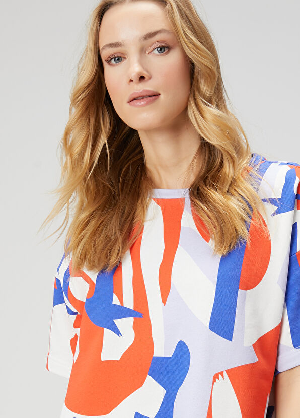 Beymen Club Kırmızı Mavi Desenli Mini Elbise - 2