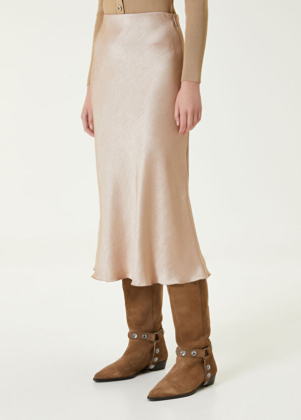 Beymen Club Bej Midi Evaze Saten Etek - 2