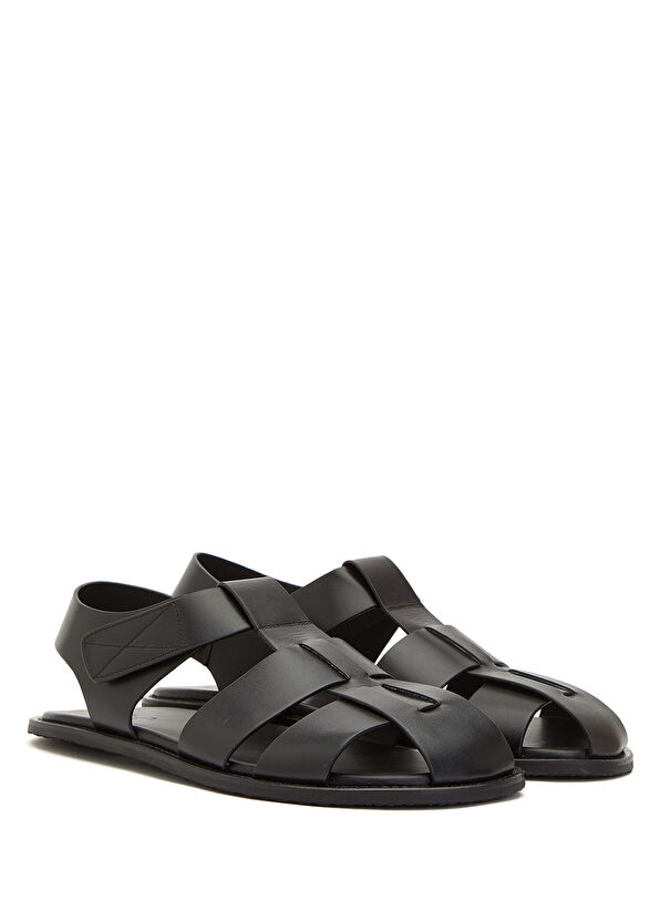 Beymen Club Fisherman Black Men's Leather Sandals - 2