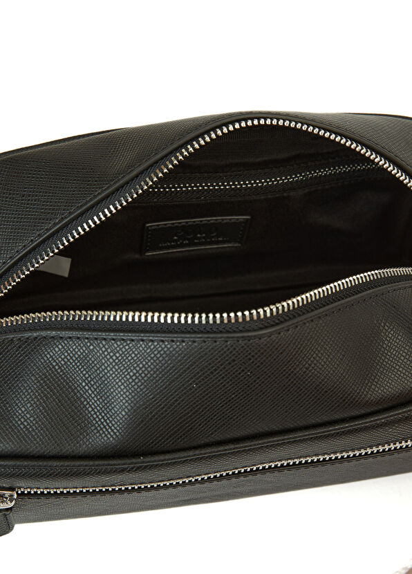 Siyah Logo Detaylı Erkek Deri El Portföyü - Görsel 5