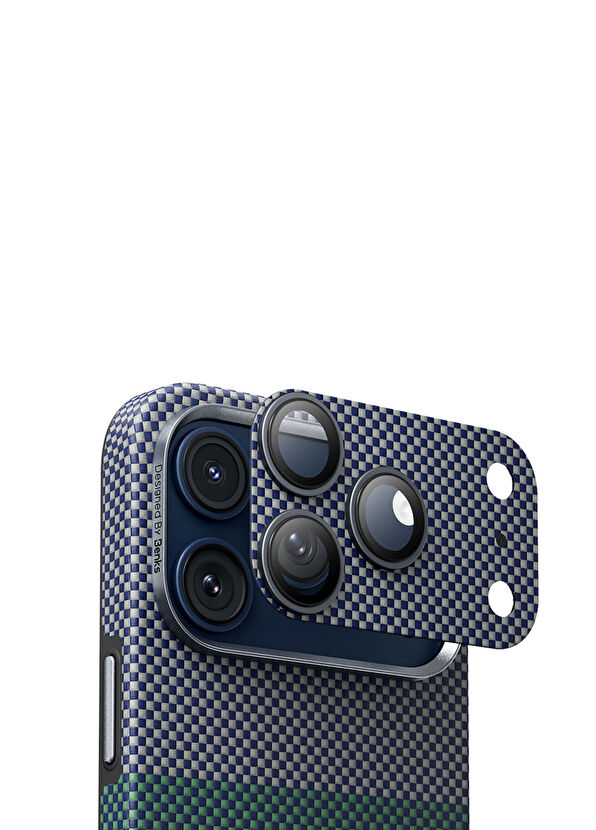 Benks Aurora ArmorWarrior iPhone 17 Pro Max Kevlar Blue Camera Lens Protector - 3