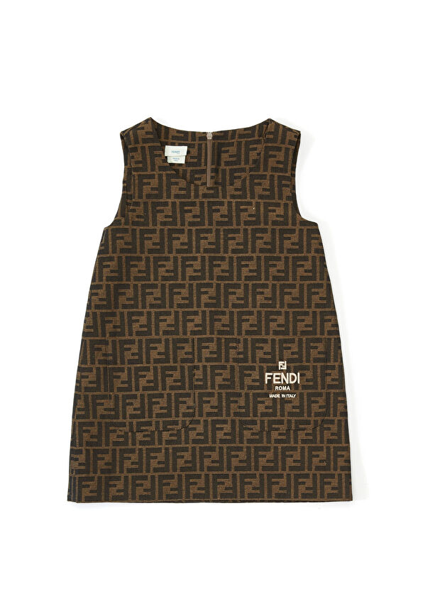 Fendi Siyah Kahverengi Kız Çocuk Elbise - 1