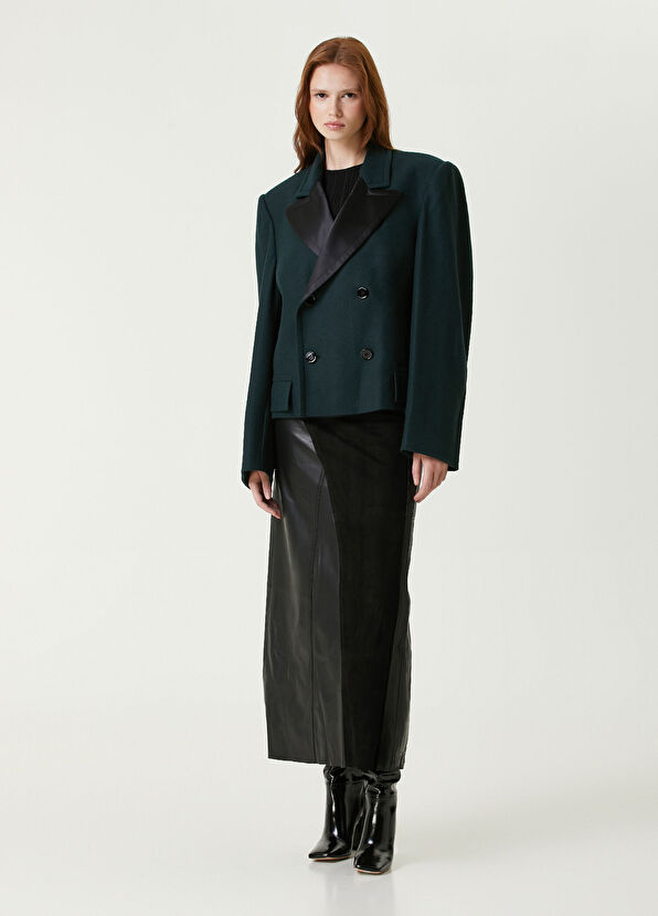 MM6 Maison Margiela Oversized Koyu Yeşil Yün Blazer - 2