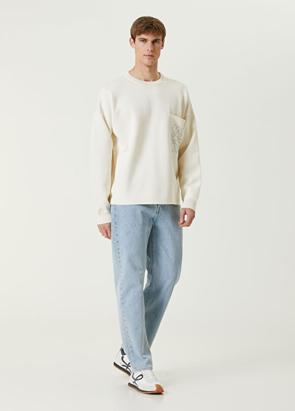 Loewe Beyaz Logo Jakarlı Kazak - 2