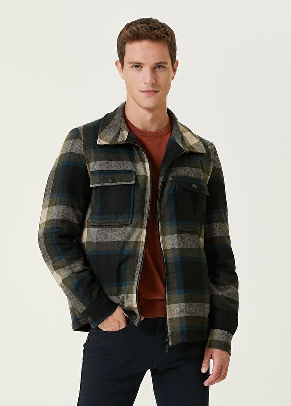 Beymen Club Renk Geçişli Ekose Desenli Flanel Yün Dış Gömlek - 1