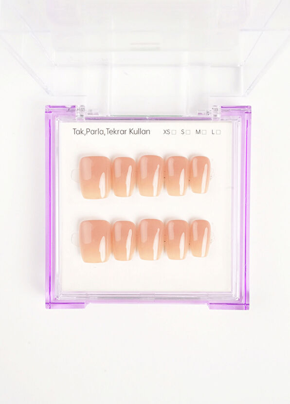 Don't Wear Don't Wear Tan Short Ballerina 10 Pcs Prosthetic False Nail KKBL1771 - 3