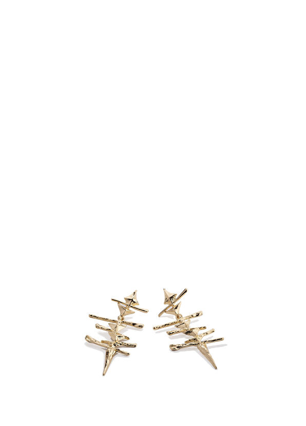 Chaseldor Basic Fantastica Gold Zirkon Altın Kaplama Kadın Küpe - 2