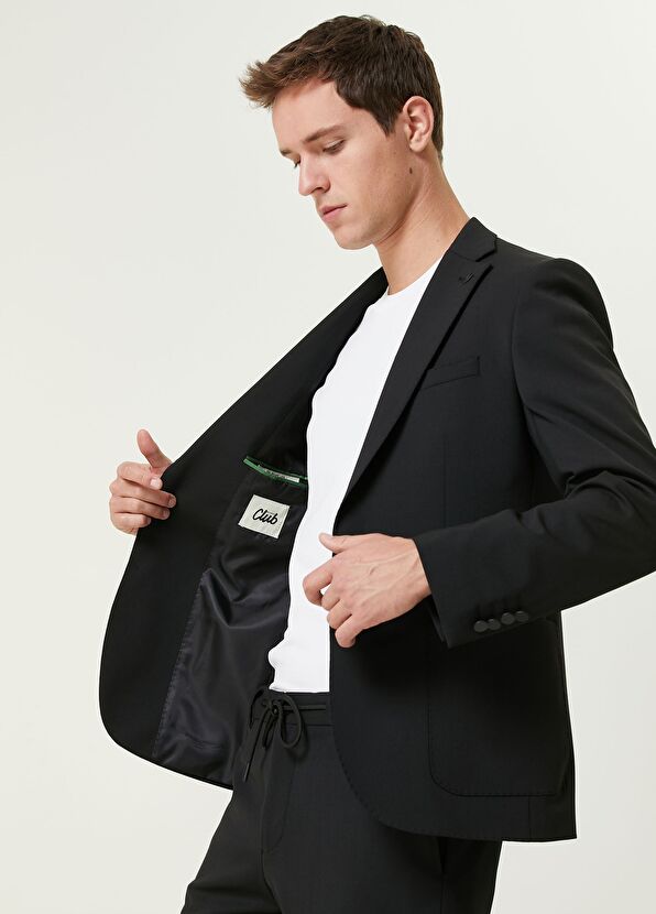 Beymen Club Slim Fit Siyah Diyagonal Dokulu Takım Elbise - 2