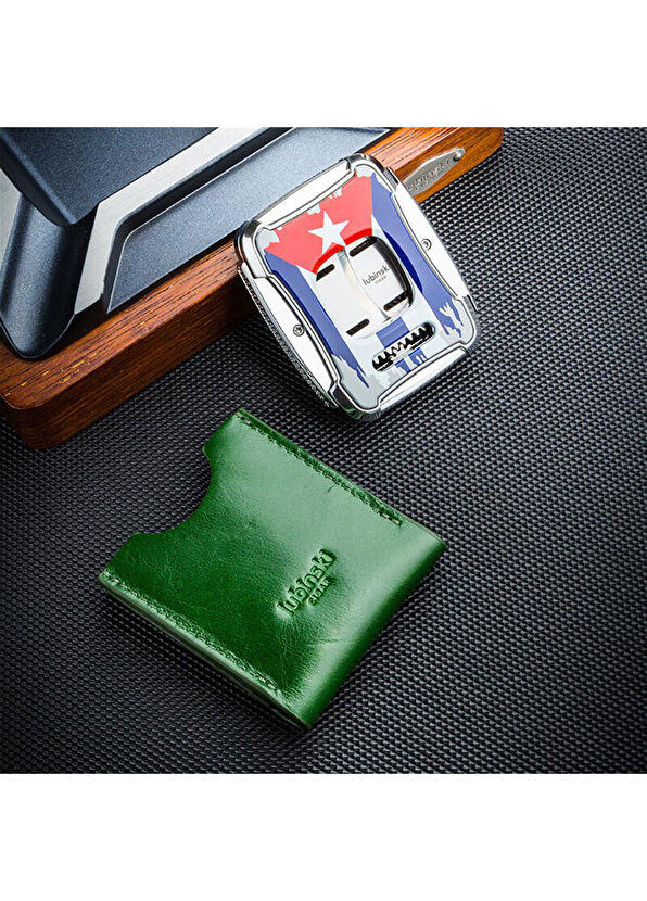 Lubinski Küba Bayrak Kılıflı Kare 60Ring Çelik Puro Kesici - 4