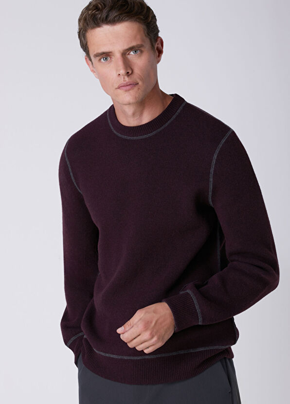 Beymen Club Plum Double-Sided Wool Sweater - 2