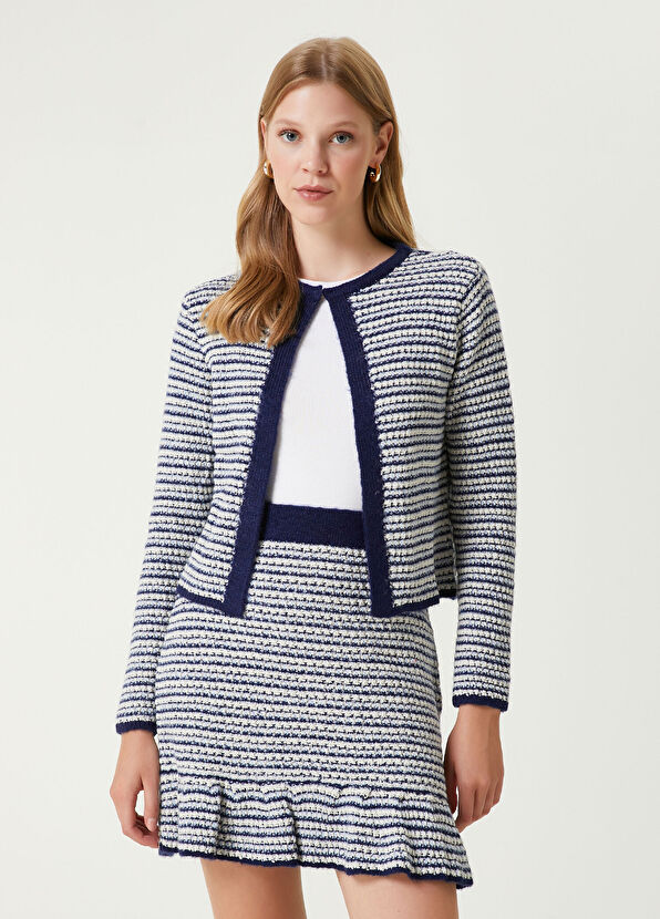Beymen Club Navy Blue White Striped Jacket - 4