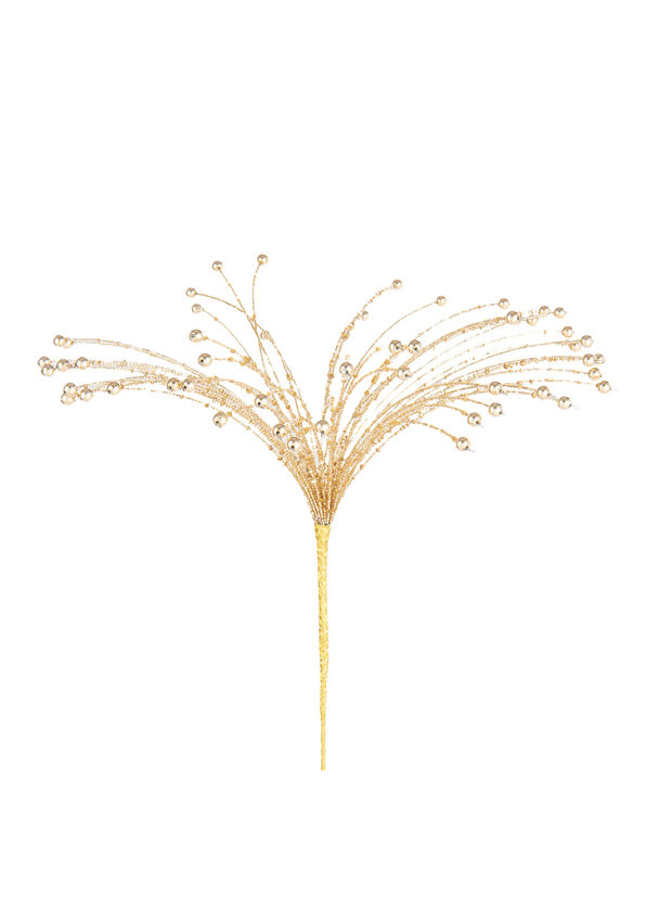 Chakra Vewa Gold Color Beaded Branch Decorative Accessory - 1