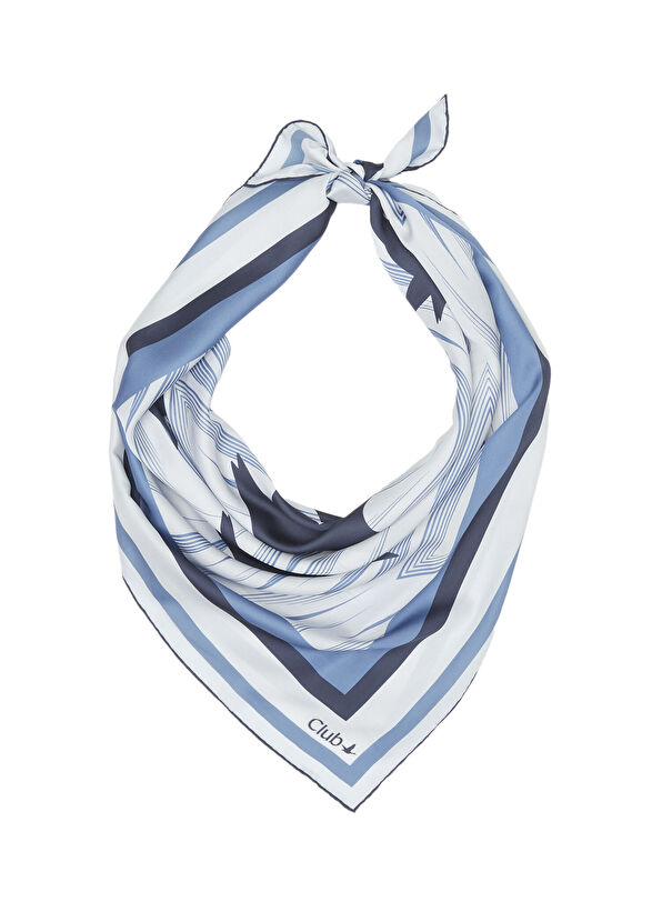 Beymen Club Blue And White Patterned Scarf - 2