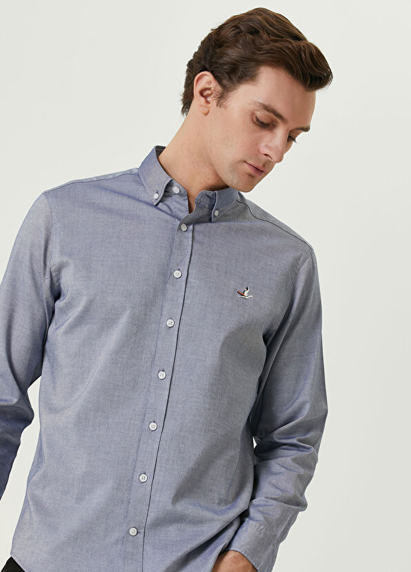 Beymen Club Comfort Fit Indigo Oxford Gömlek - 2