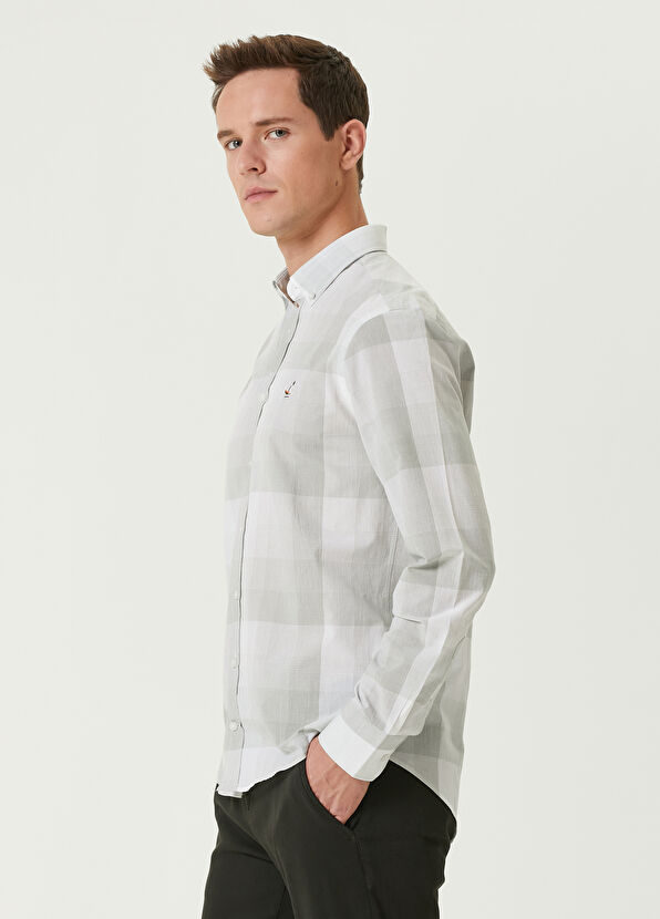 Beymen Club Comfort Fit Çağla İnce Ekose Desenli Gömlek - 4