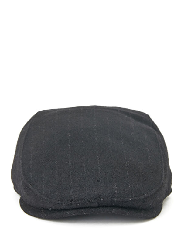 Beymen Club Siyah Silik Çizgili Erkek Yün Şapka - 1