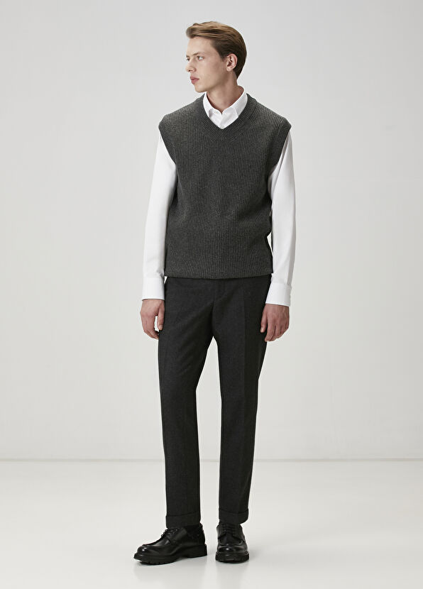 Beymen Club Grey Melange Cashmere Blend Sweater - 2