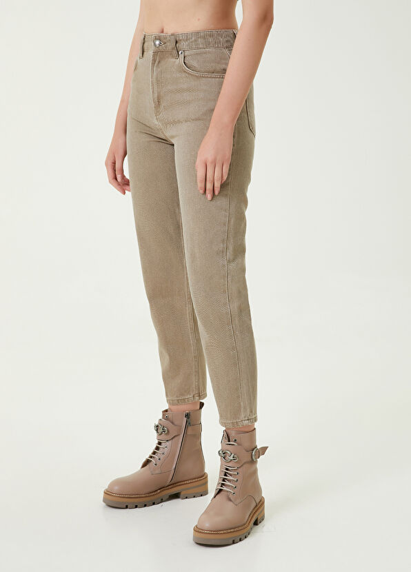 Beymen Club Mom Fit Haki Klasik Jean Pantolon - 2