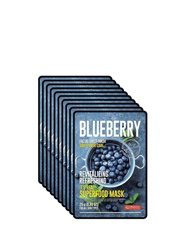 Dermal Blueberry Yenileyici ve Canlandırıcı Yaban Mersini Yüz Maskesi 10 x 25 gr  - 1