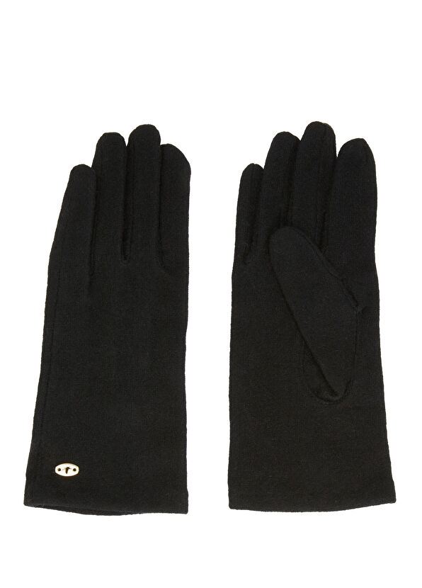 Beymen Club Black Bird Logo Women's Wool Gloves - 1