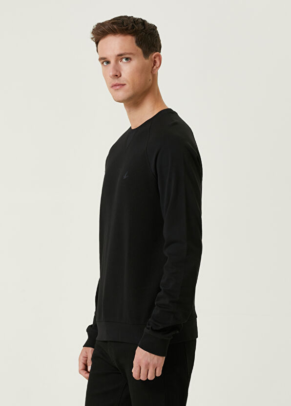 Beymen Club Siyah Çift Dokulu Uzun Kollu T-shirt - 4