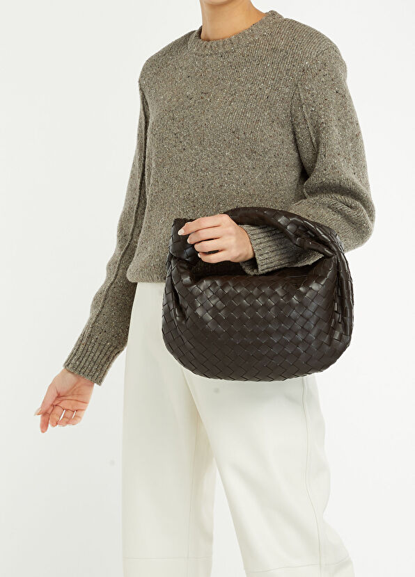 Small Jodie Koyu Kahverengi Kadın Deri Çanta - Görsel 3