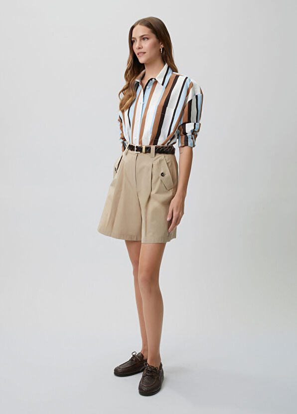 Beymen Club Oversize Çok Renkli Çizgili Gömlek - 4