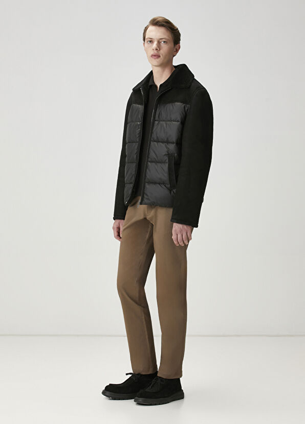 Beymen Club Siyah Kapüşonlu Shearling Detaylı Deri Mont - 2