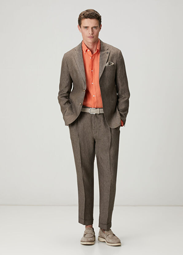 Beymen Club Comfort Fit Pomegranate Flower Linen Shirt - 3