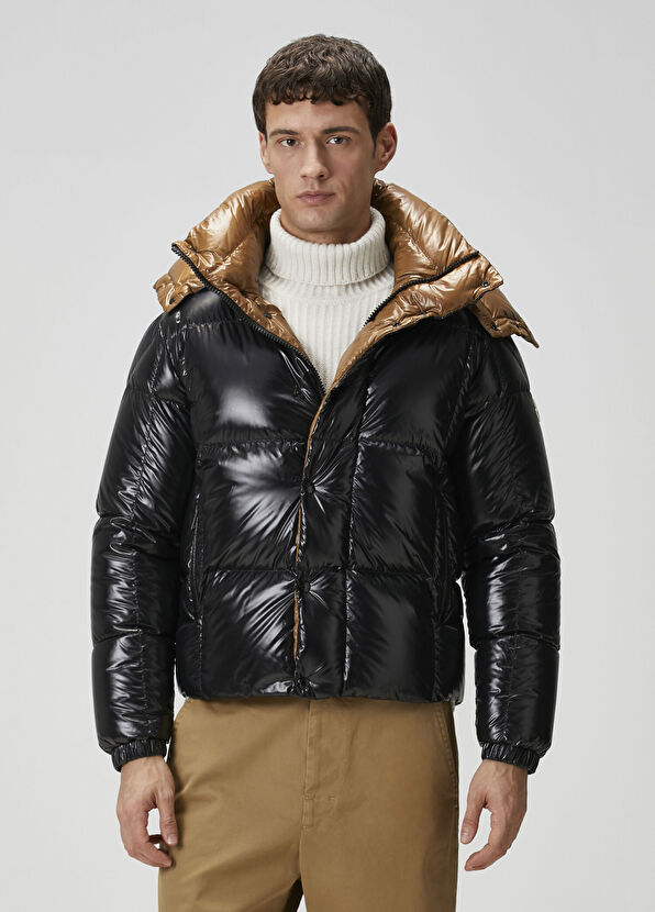 Siyah Kapüşonlu Puff Mont - Görsel 3