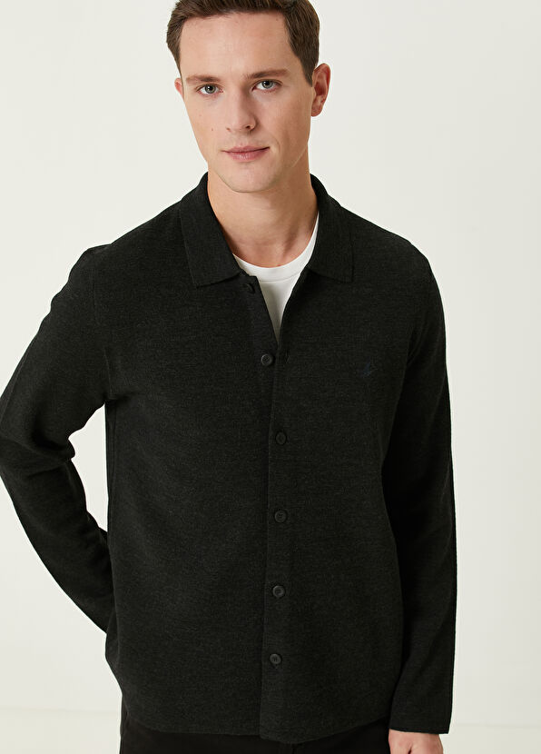 Beymen Club Antrasit Yün Hırka - 2