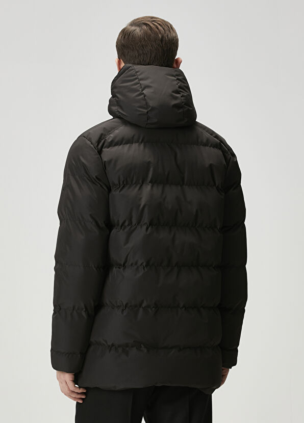 Beymen Club Siyah Kapüşonlu Puff Mont - 4