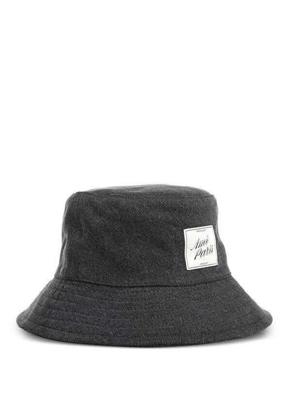 Ami Paris Black Women's Denim Bucket Hat - 3