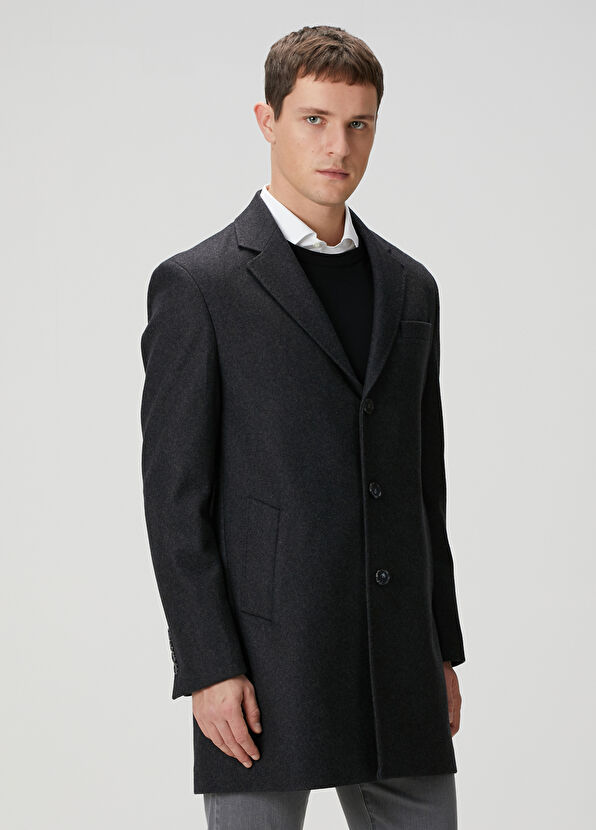 Beymen Club Antrasit Yün Palto - 2