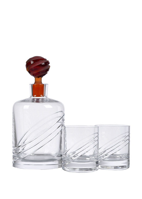 Beycam Beyond Crystal Glass Whiskey Bottle and Set of 2 Glasses - 1