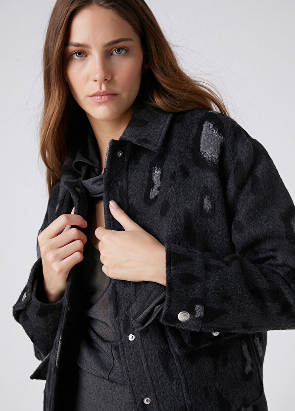 Beymen Club Anthracite Leopard Print Jacket - 2