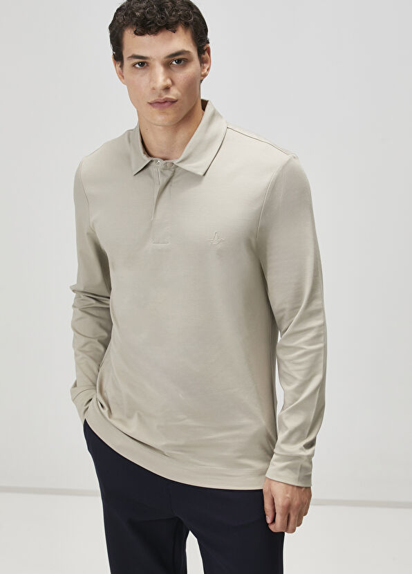 Beymen Club Slim Fit Bej Polo Yaka Sweatshirt - 2