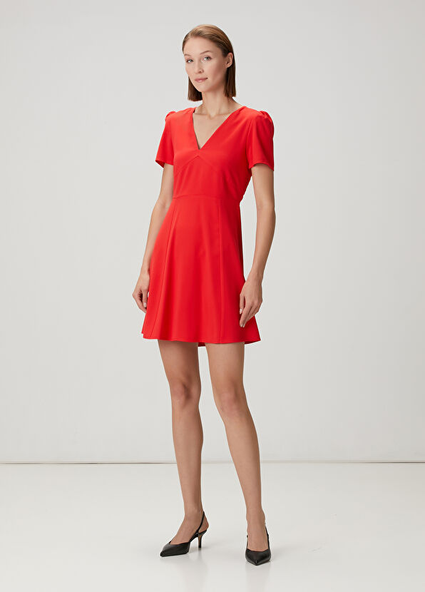 Beymen Club Nar Çiçeği Mini Krep Elbise - 2